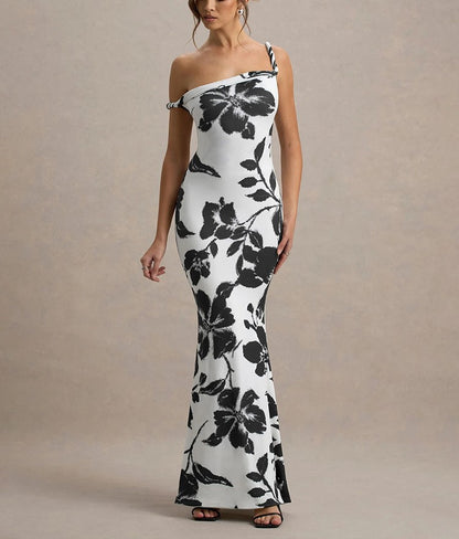 Robe maxi bodycon décolleté off-shoulder Chic und Stil