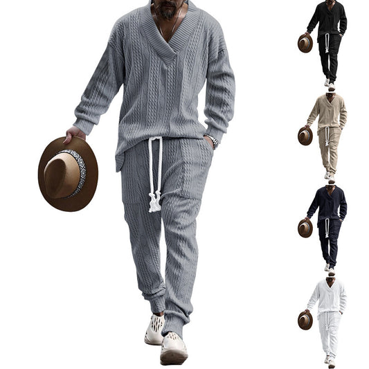 Men's knit jacket and pants set Chic und Stil