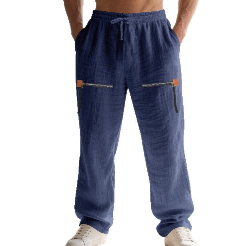 Casual cargo pants for men with practical zip pockets and elastic waist Chic and Style