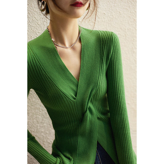 Top en maille côtelée pour femmes Chic und Stil