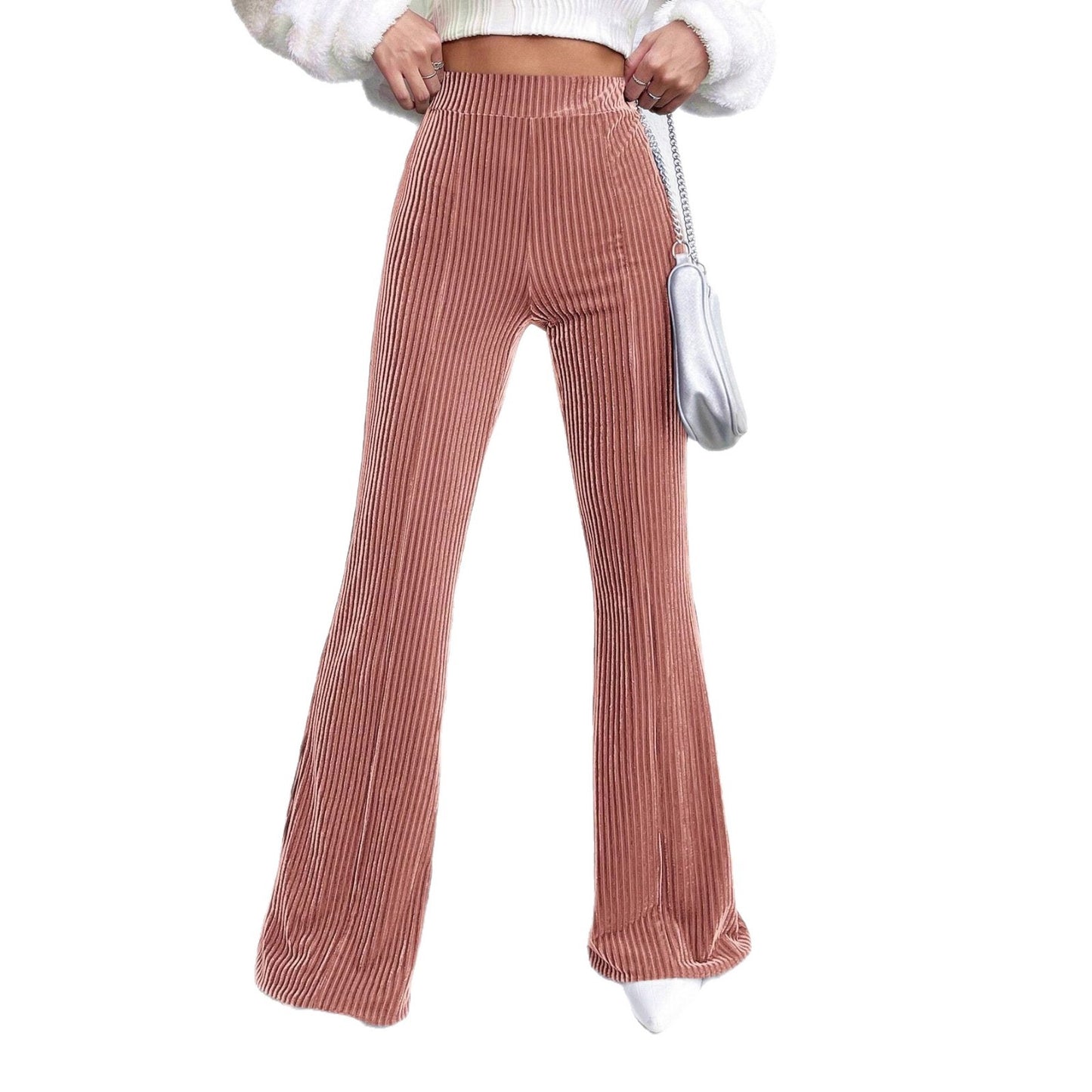 Women Elegant and Comfortable Satin Pants with Vertical Stripes Chic and Style