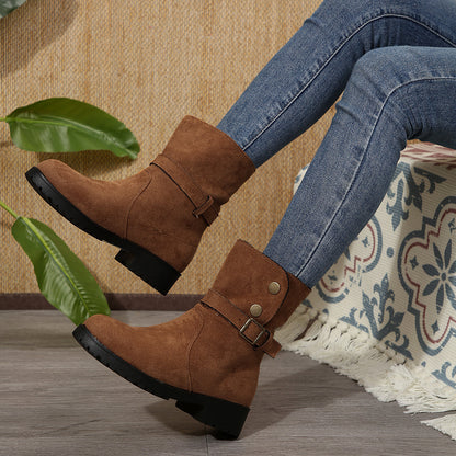Bottes à la mode pour femmes avec des boucles stylées et un design tendance Chic und Stil