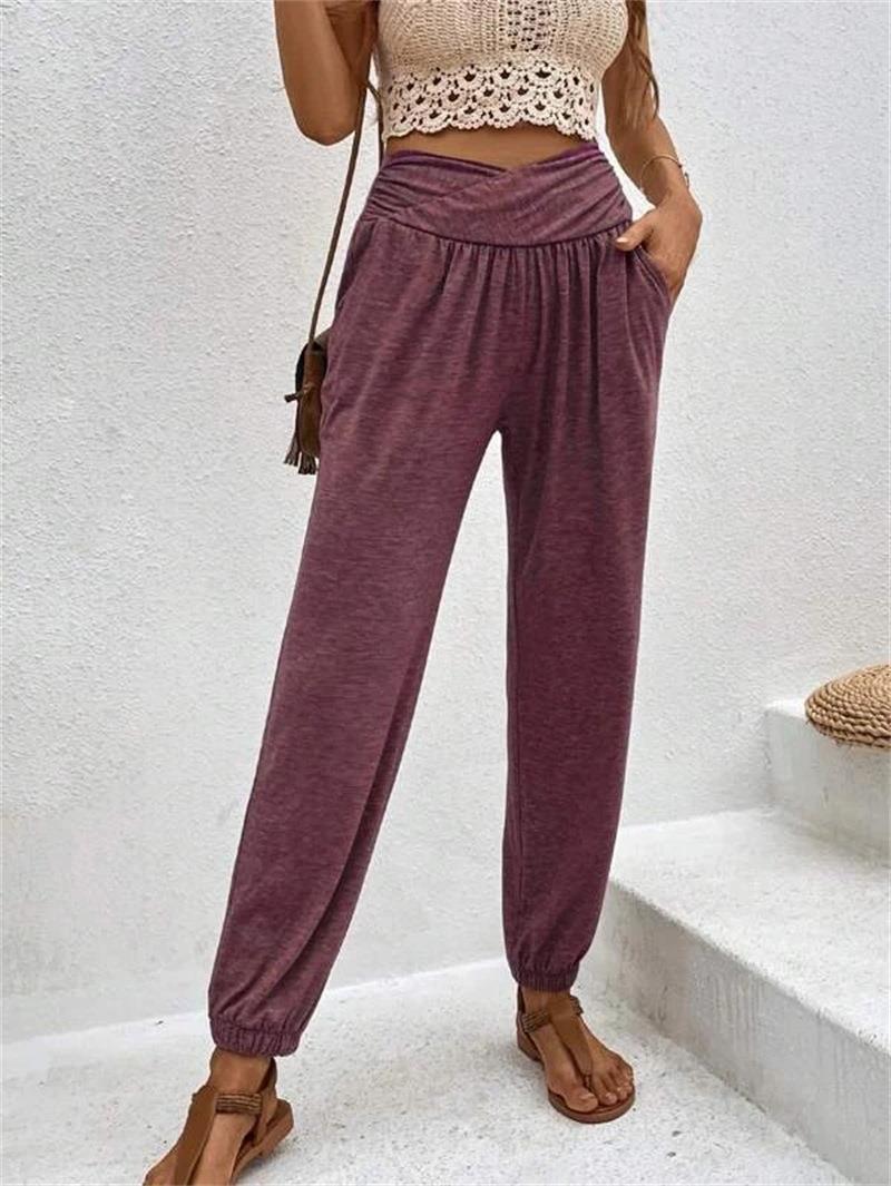 Chic and Style high-waisted elegant leisure pants for women with side pockets