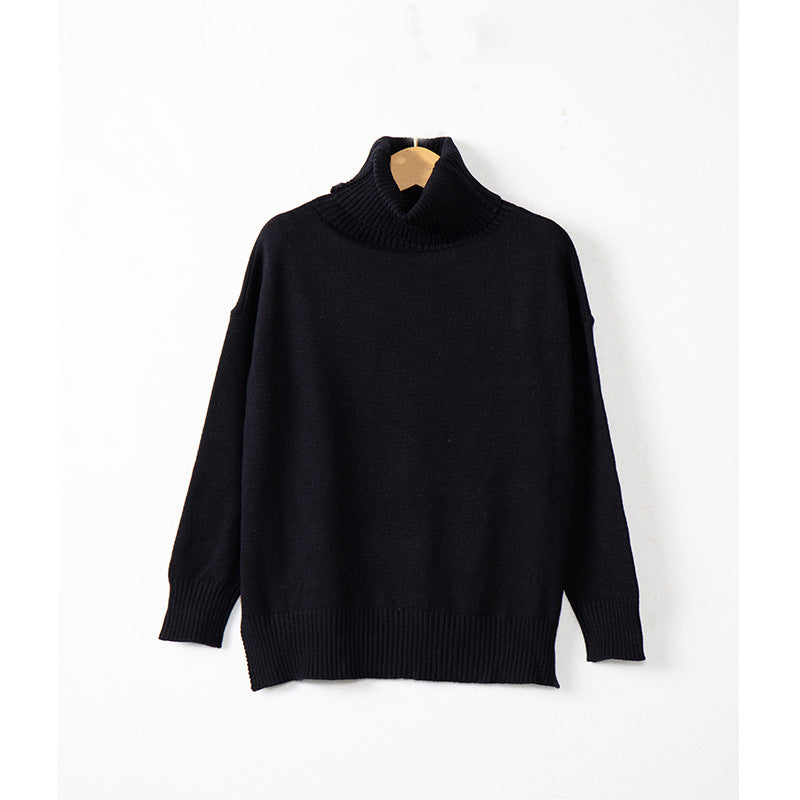 Pull décontracté pour femmes avec col montant et coupe large Chic und Stil