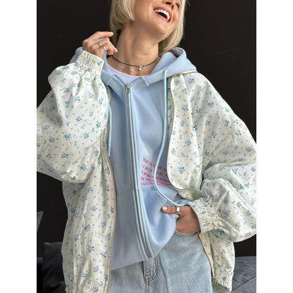 Dames décontractée veste oversize avec motif floral Chic und Stil