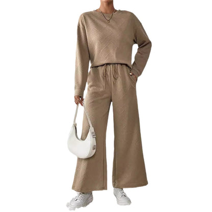 Women’s leisure set with structured top and wide leg pants Chic and Style