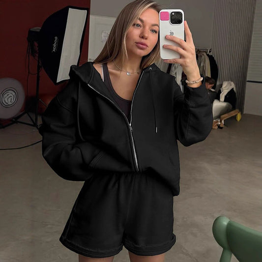 Women's comfortable sweat shorts with oversized hoodie Chic and Style