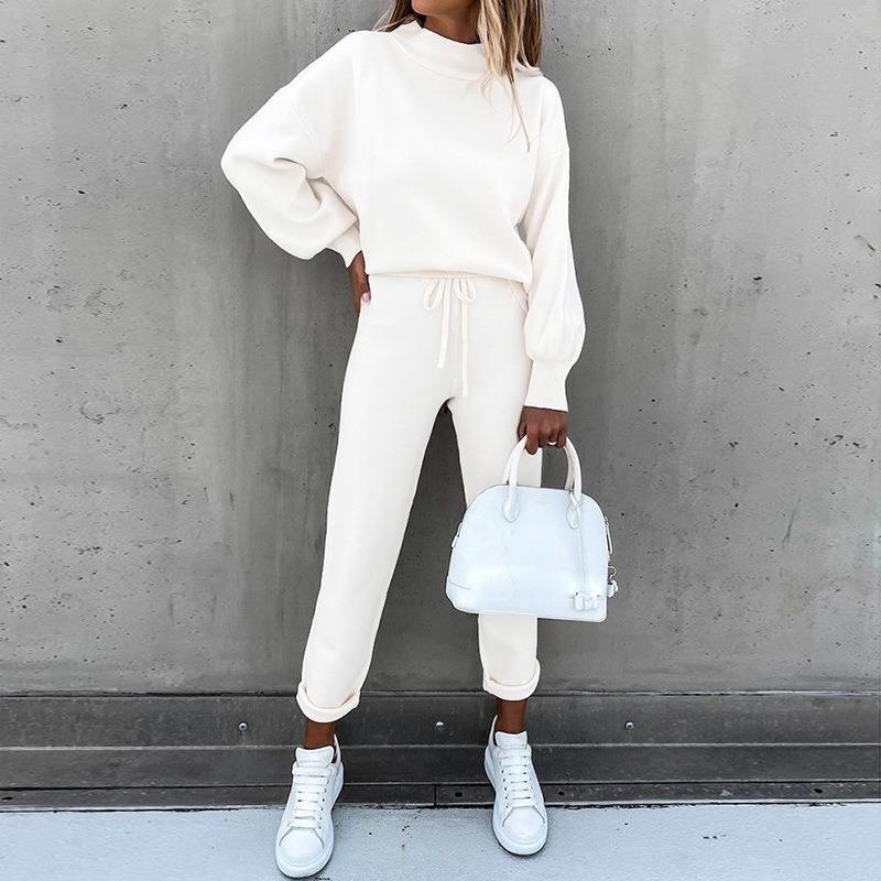Ensemble de pull décontracté et élégant pour femmes avec col montant Chic und Stil