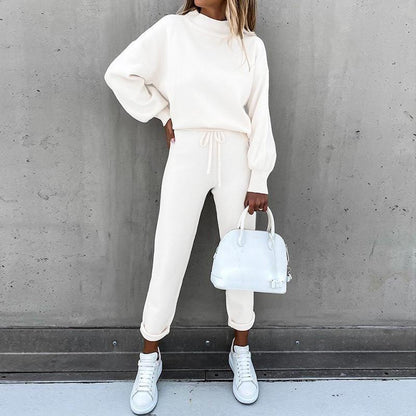 Ensemble de pull décontracté et élégant pour femmes avec col montant Chic und Stil