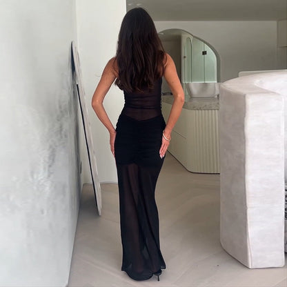 Robe maxi élégante transparente Chic und Stil pour femmes