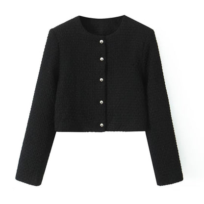 Dames élégante veste courte avec des détails de boutons élégants Chic und Stil