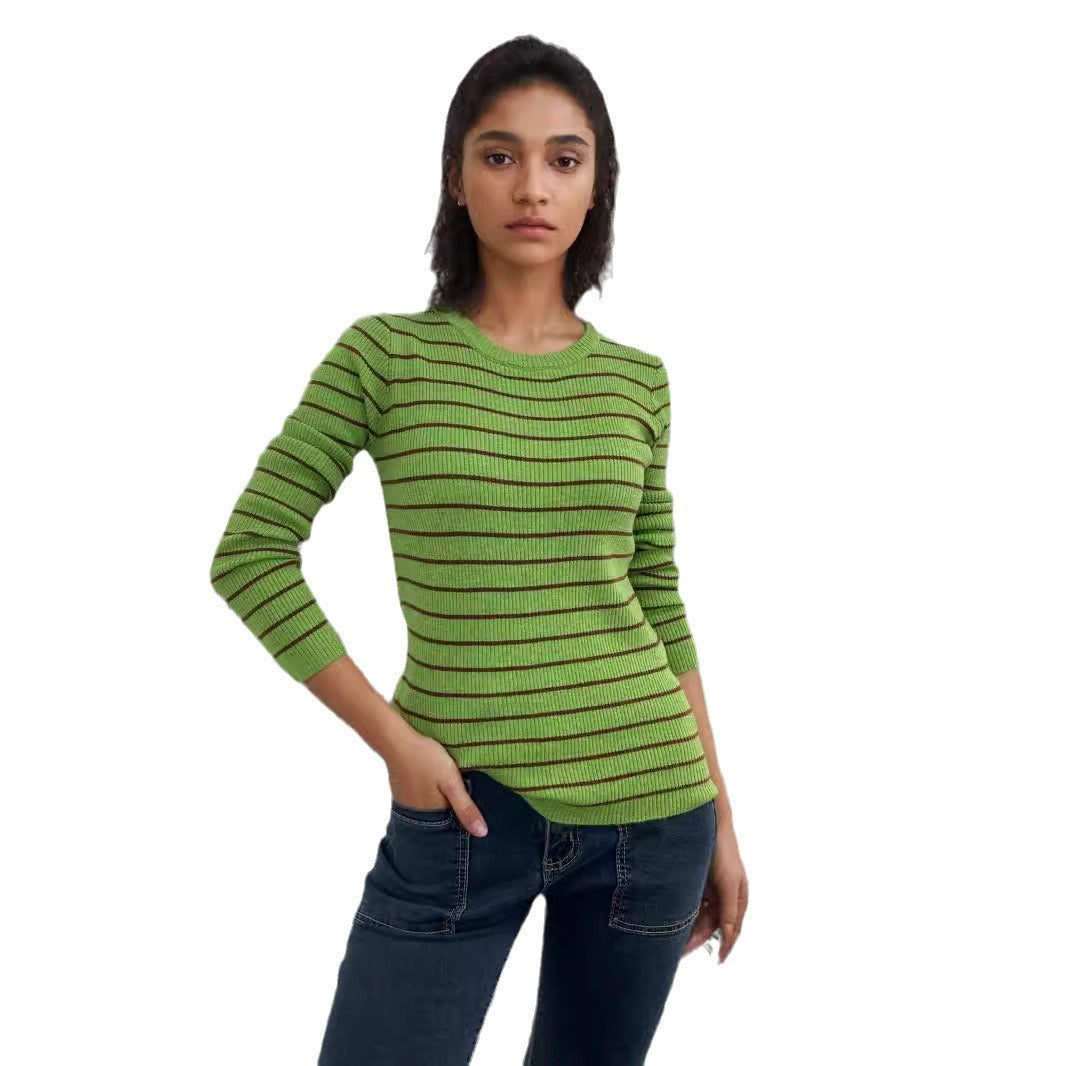 Pull à manches longues pour dames avec un motif rayé moderne et une coupe confortable Chic und Stil