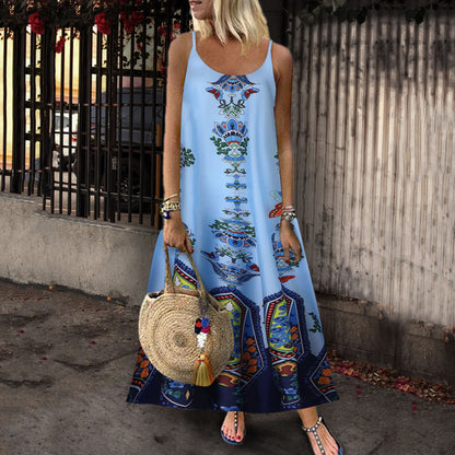Robe maxi à imprimé ethnique Chic und Stil pour femmes
