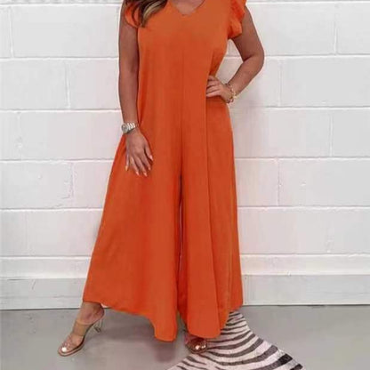 Dames combinaison ample avec décolleté en V Chic und Stil