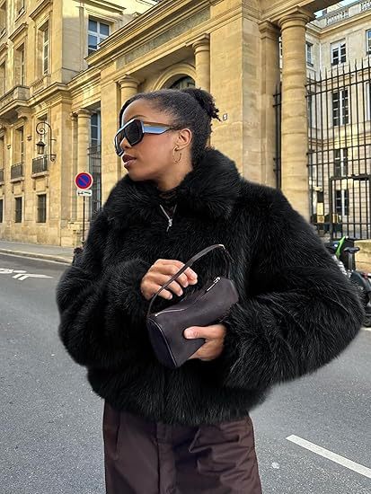 Dames Designer Veste en fausse fourrure Chic und Stil