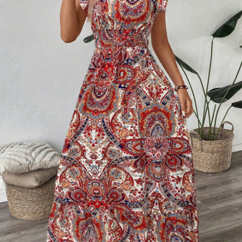 Robe maxi pour femmes au style bohème avec un motif vibrant Chic und Stil