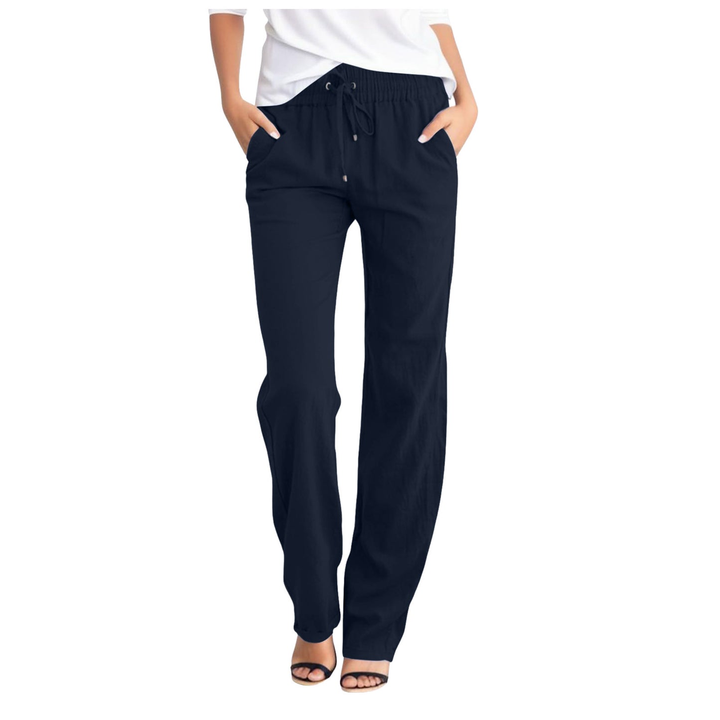 Ladies Comfortable Leisure Pants with Elastic Waistband and Practical Pockets Chic and Style