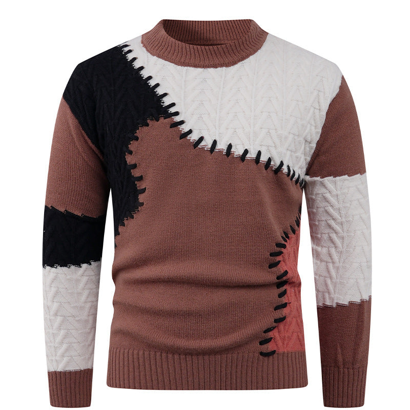 Pull mode pour homme avec un design patchwork unique Chic und Stil