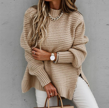 Pull en tricot épais pour femmes avec des manches volumineuses et une coupe décontractée Chic und Stil
