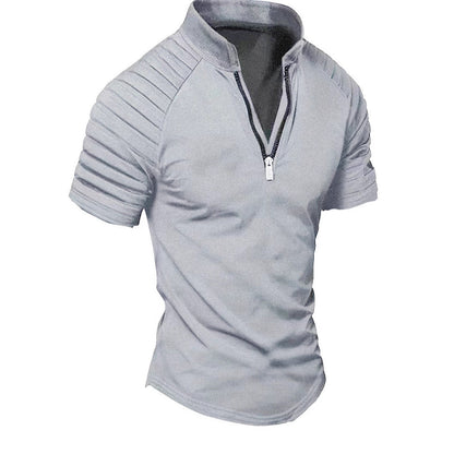 T-shirt de sport à manches courtes pour hommes avec fermeture éclair structurée Chic und Stil
