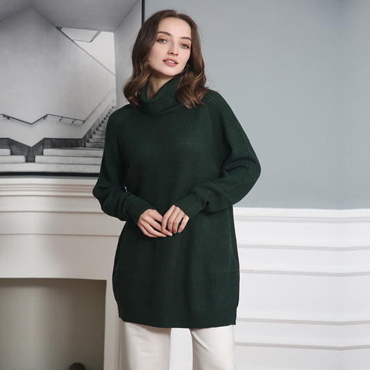 Dames Pull-over à col roulé douillet en tricot doux Chic und Stil