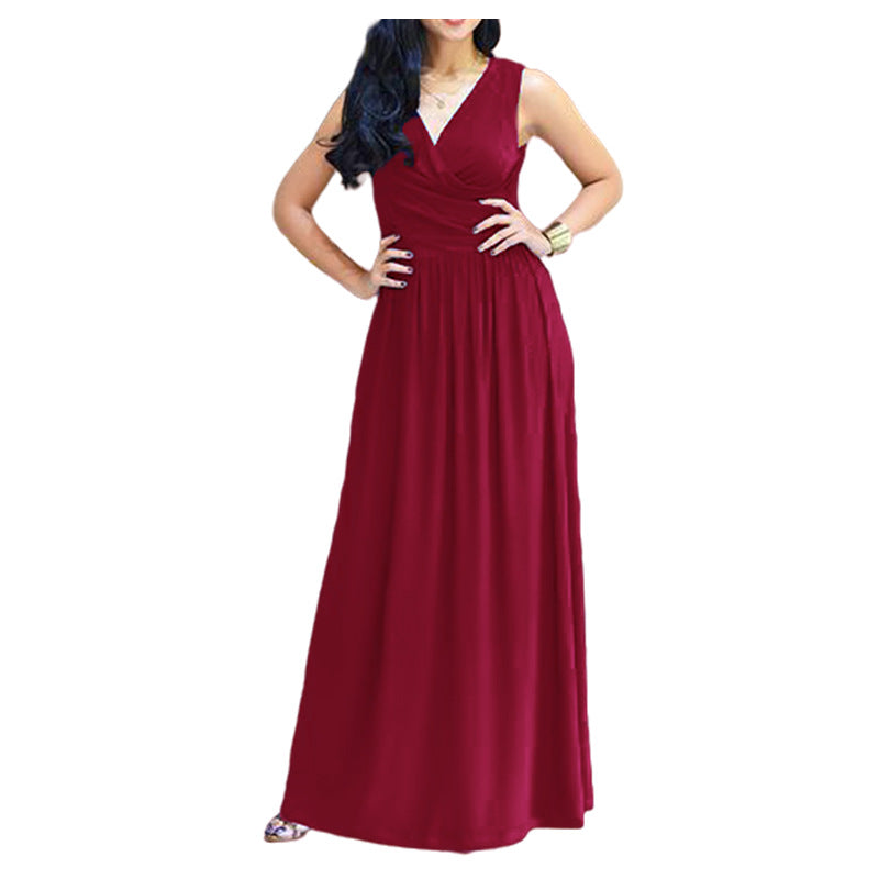 Robe maxi élégante pour femmes avec design enveloppant et coupe fluide Chic und Stil