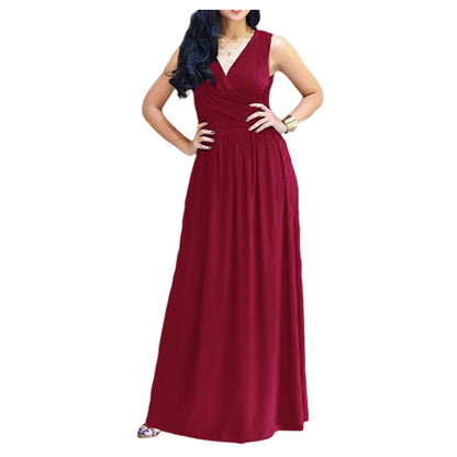 Robe maxi élégante pour femmes avec design enveloppant et coupe fluide Chic und Stil
