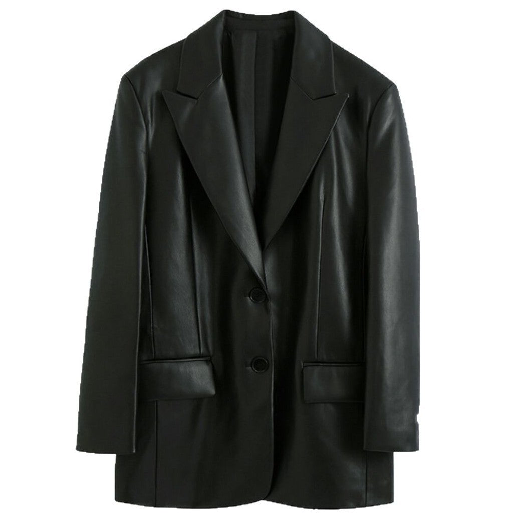 Dames élégante et raffinée veste blazer en cuir Chic und Stil