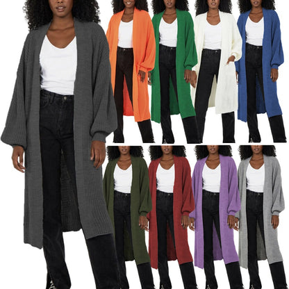 Dames Grand cardigan en tricot avec silhouette aérienne et manches volumineuses Chic und Stil