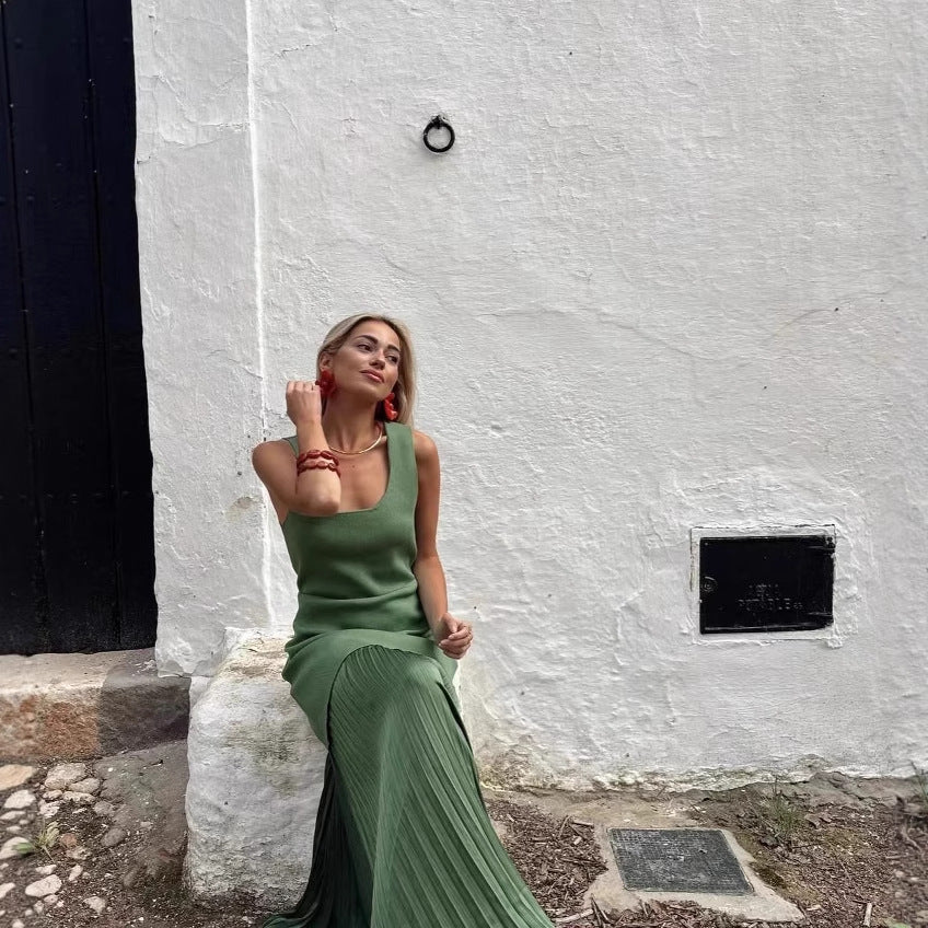 Robe maxi femme avec jupe plissée et haut près du corps Chic und Stil