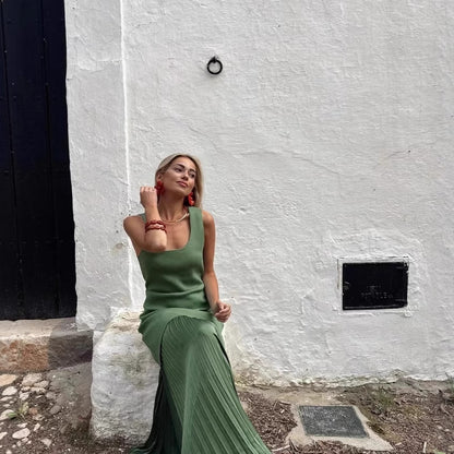 Robe maxi femme avec jupe plissée et haut près du corps Chic und Stil