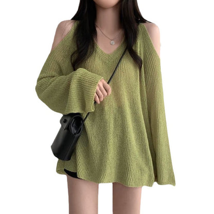 Pull décontracté pour femme avec épaules dénudées et coupe large Chic und Stil