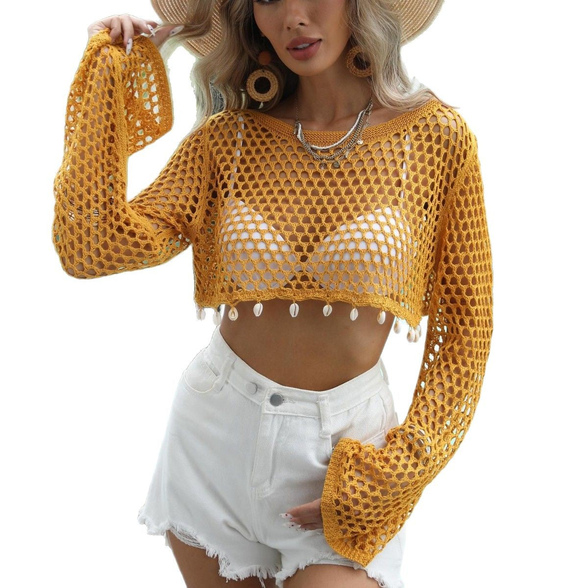 Robe de plage en tricot ouverte pour femmes Chic und Stil