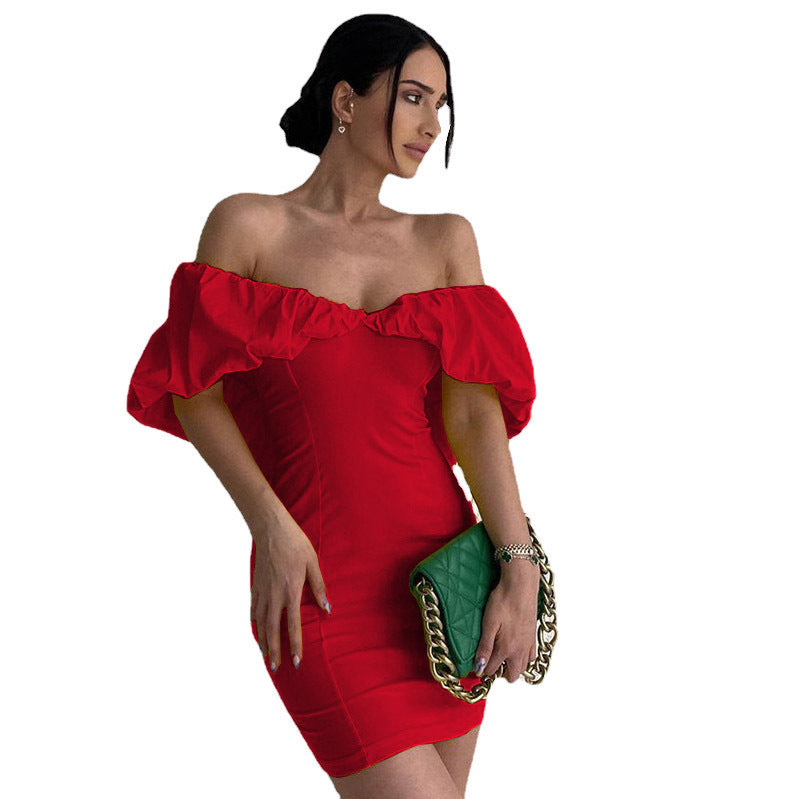 Mini-robe de mariée pour femmes avec des manches volumineuses Chic und Stil