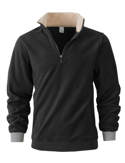 Men's fleece pullover with high collar and zipper Chic und Stil