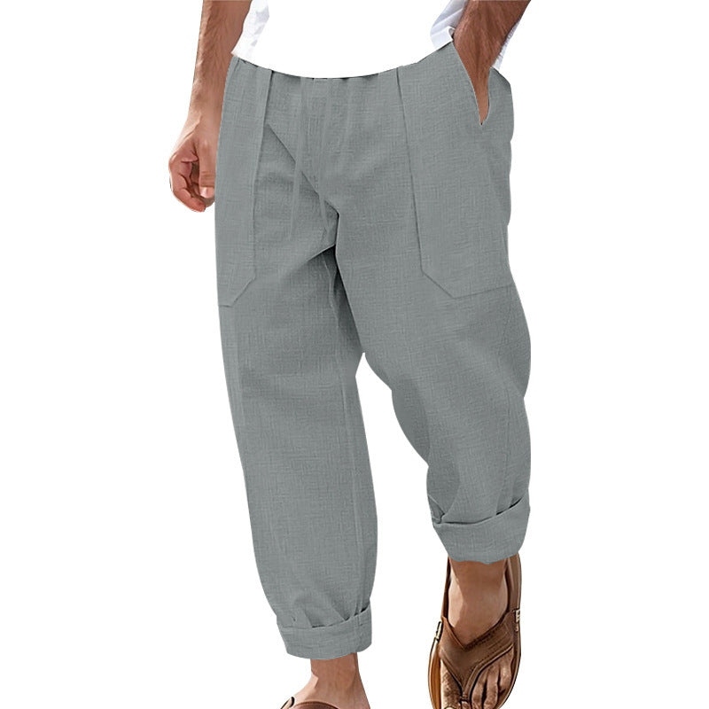Pantalon cargo décontracté pour hommes avec poches latérales et taille élastique Chic und Stil