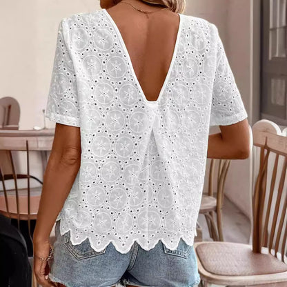 Blouse en dentelle à œillets pour femmes Chic und Stil