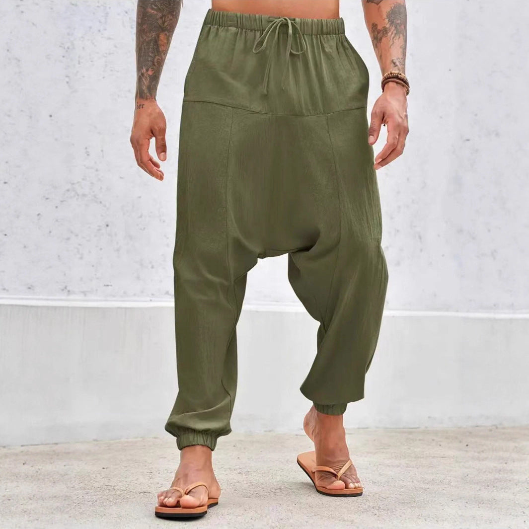 Casual harem pants for men with elastic waist and side pockets Chic and Style