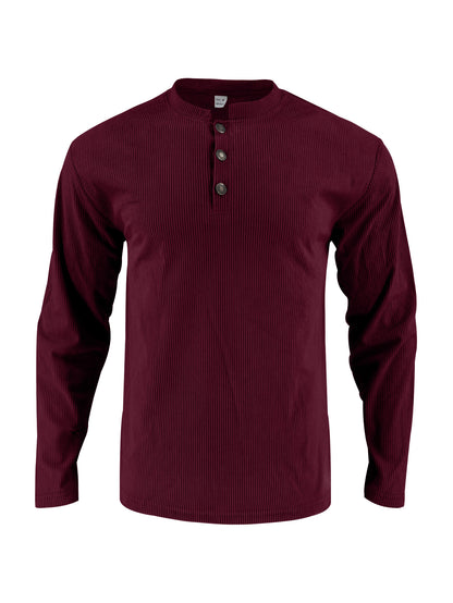 Chemise à manches longues pour hommes avec patte de boutonnage confortable et design texturé Chic und Stil