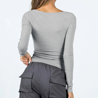 Dames Élégant crop-top à manches longues Chic und Stil