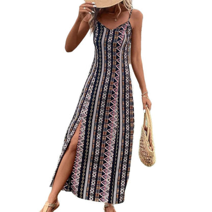 Robe maxi ethnique bohème pour femmes Chic und Stil