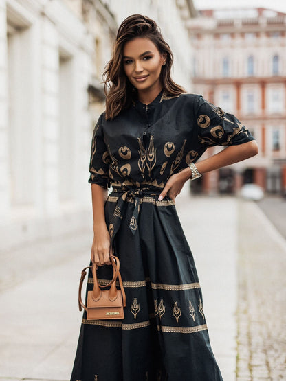 Chic and stylish long sleeve maxi dresses with button closure for women