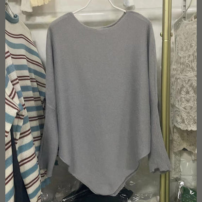 Pull femme décontracté avec coupe asymétrique et col large Chic und Stil