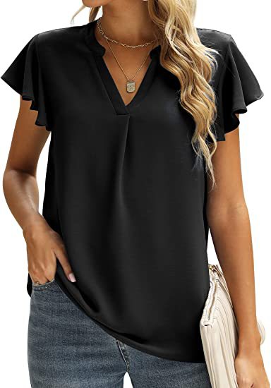 Chemisier dames avec détails froncés et décolleté en V Chic und Stil