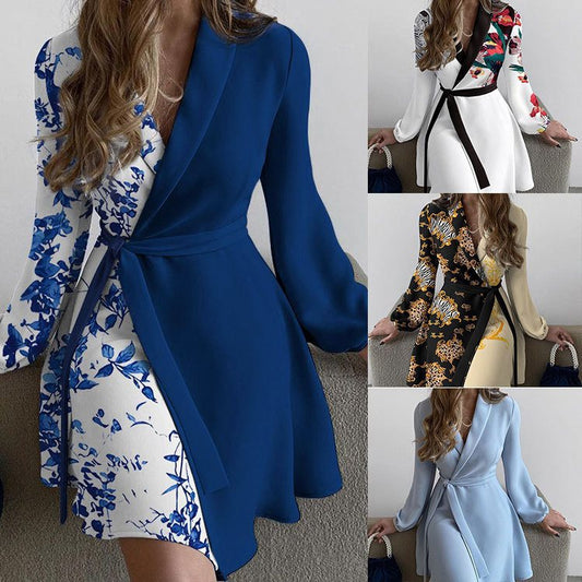 Robe portefeuille chic pour femme avec motif animal et manches longues Chic und Stil
