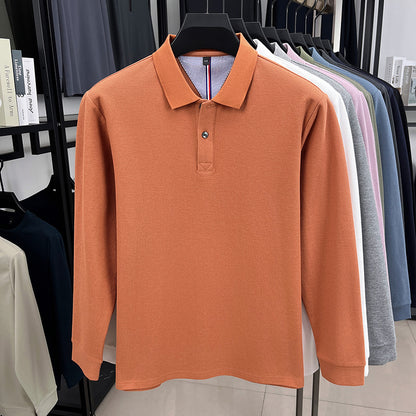 Men's Long Sleeve Polo with Structured Design and Breathable Properties Chic and Style