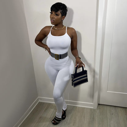 Combinaison Bodycon pour femmes avec des bretelles spaghetti réglables Chic und Stil