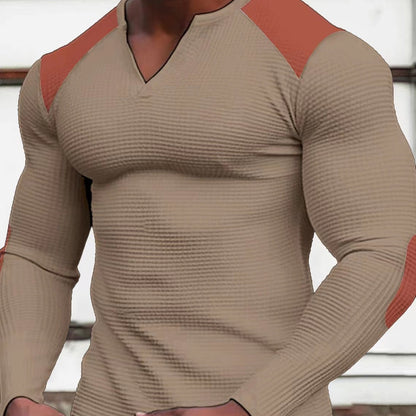 Chemise à manches longues pour hommes avec tissu texturé et détails contrastés Chic und Stil