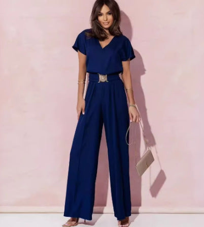 Dames élégant combi-pantalon avec détail ceinture Chic und Stil