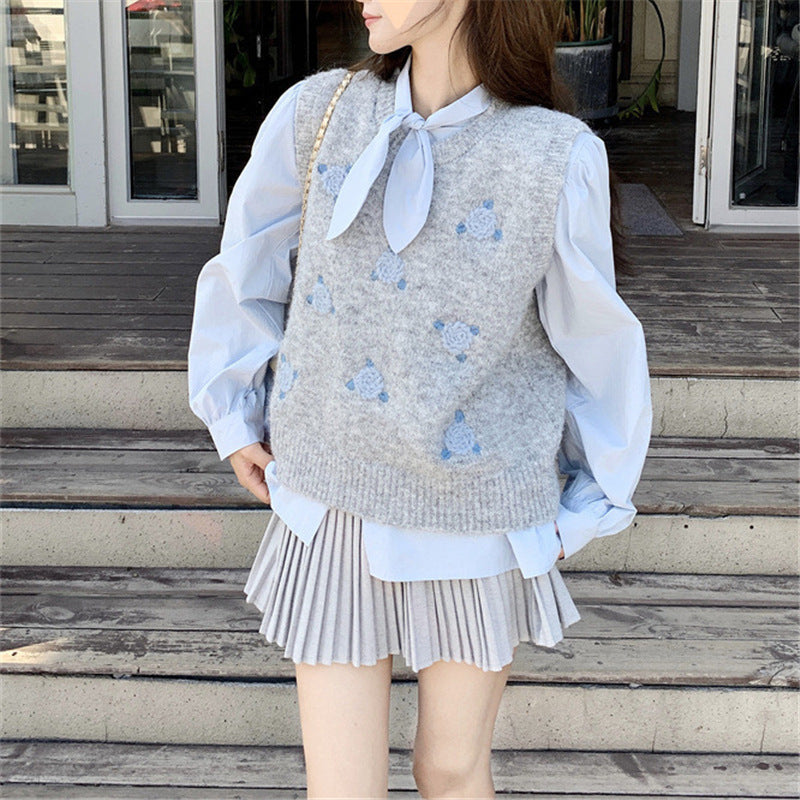 Pull en tricot pour dames avec motif floral Chic und Stil